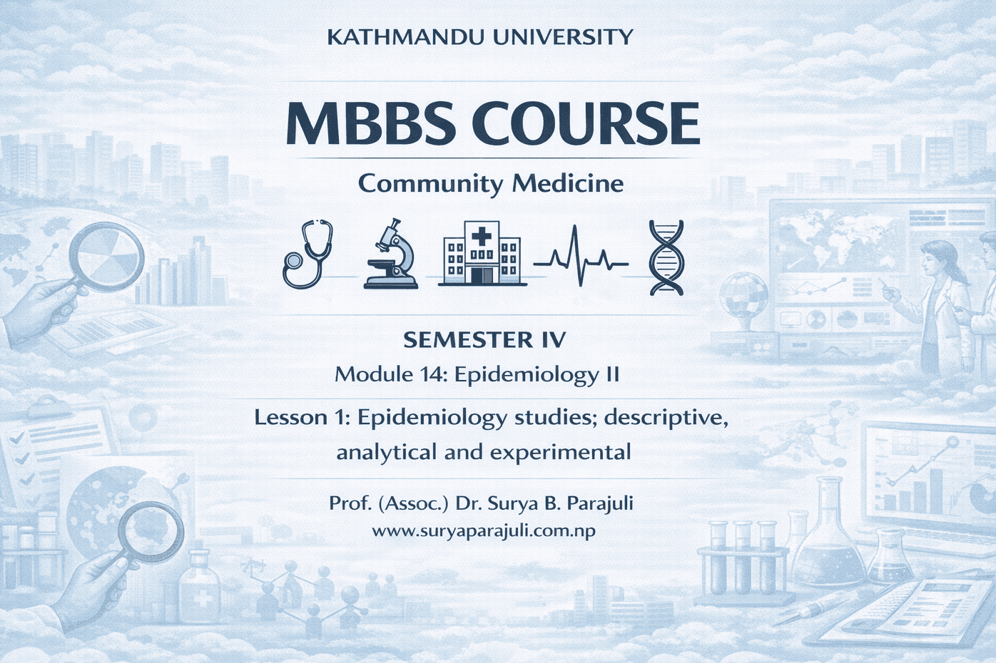 Lesson 1: Epidemiology studies; descriptive, analytical and experimental